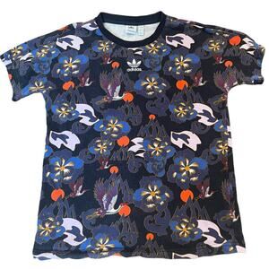 Adidas Originals Forbidden City LNY Shirt Size XS Navy Lunar Year All Over Print